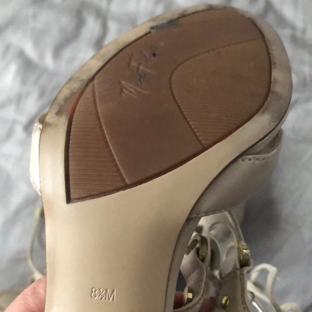 Marc fisher booties  lace up 8.5 nude - Picture 5 of 6